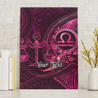 Personalised Polynesia Zodiac Libra Canvas Wall Art Galaxy Polynesian Pattern Chest Tattoo Style LT14 Without Frame Pink - Polynesian Pride