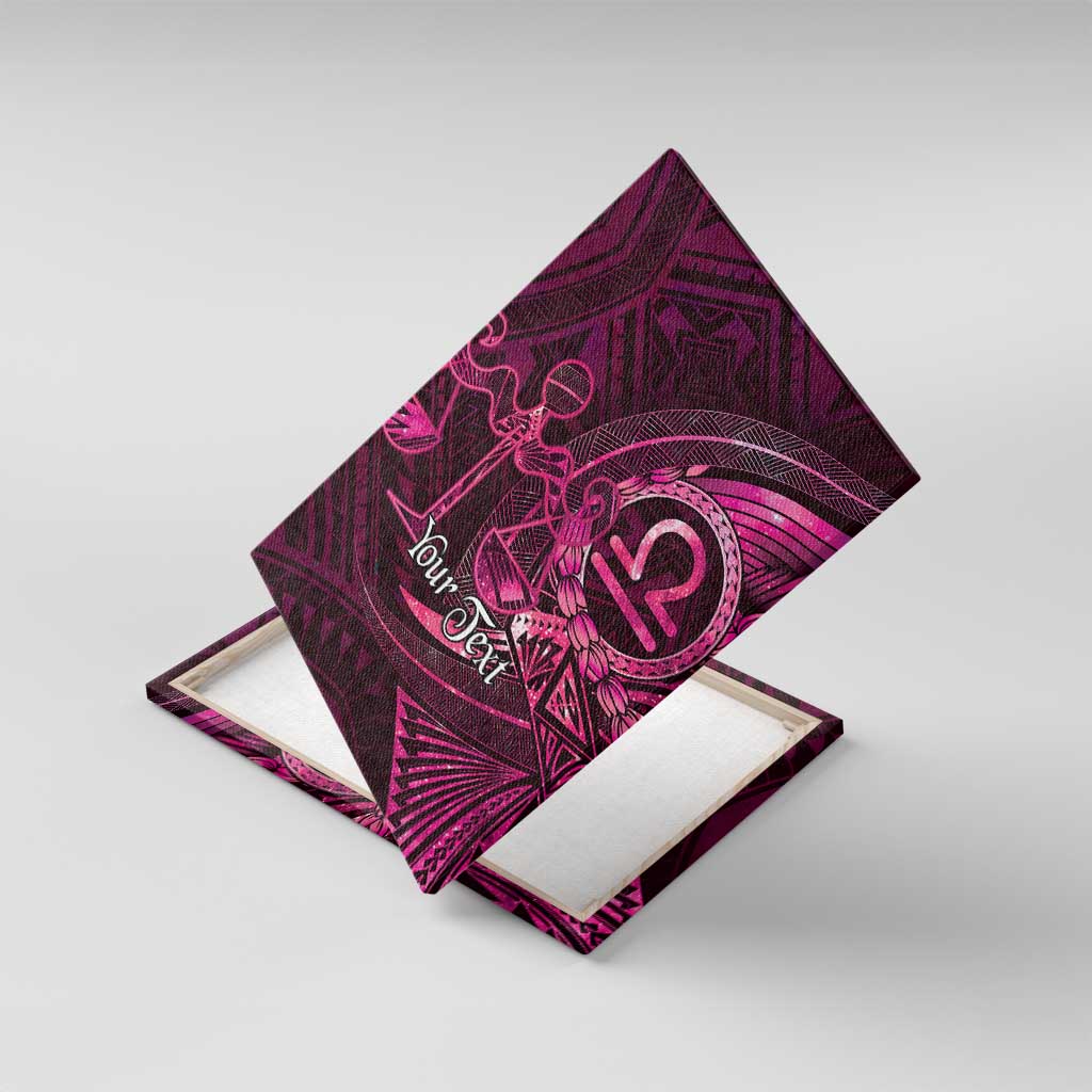 Personalised Polynesia Zodiac Libra Canvas Wall Art Galaxy Polynesian Pattern Chest Tattoo Style LT14 With Frame Pink - Polynesian Pride