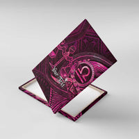 Personalised Polynesia Zodiac Libra Canvas Wall Art Galaxy Polynesian Pattern Chest Tattoo Style LT14 With Frame Pink - Polynesian Pride