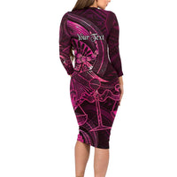 Personalised Polynesia Zodiac Libra Family Matching Long Sleeve Bodycon Dress and Hawaiian Shirt Galaxy Polynesian Pattern Chest Tattoo Style LT14 - Polynesian Pride