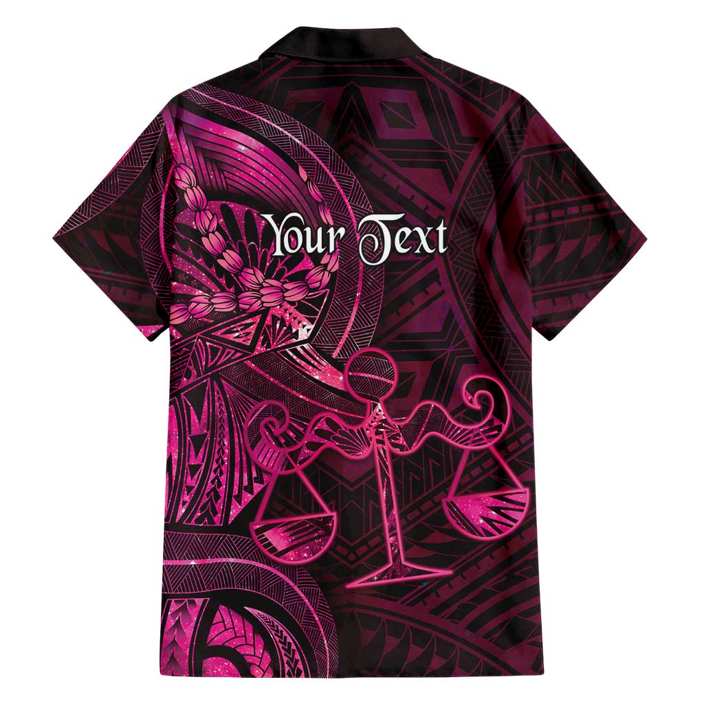 Personalised Polynesia Zodiac Libra Family Matching Off The Shoulder Long Sleeve Dress and Hawaiian Shirt Galaxy Polynesian Pattern Chest Tattoo Style LT14 - Polynesian Pride
