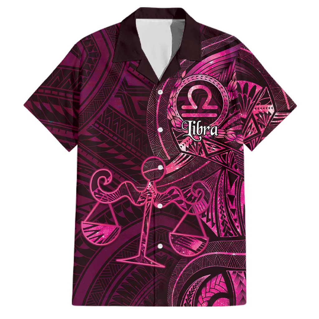 Personalised Polynesia Zodiac Libra Family Matching Puletasi and Hawaiian Shirt Galaxy Polynesian Pattern Chest Tattoo Style