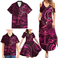 Personalised Polynesia Zodiac Libra Family Matching Summer Maxi Dress and Hawaiian Shirt Galaxy Polynesian Pattern Chest Tattoo Style LT14 - Polynesian Pride