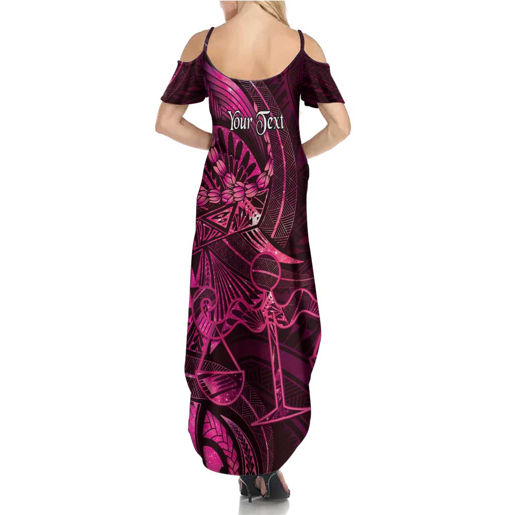 Personalised Polynesia Zodiac Libra Family Matching Summer Maxi Dress and Hawaiian Shirt Galaxy Polynesian Pattern Chest Tattoo Style LT14 - Polynesian Pride