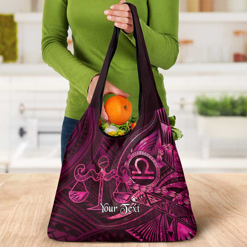 Personalised Polynesia Zodiac Libra Grocery Bag Galaxy Polynesian Pattern Chest Tattoo Style
