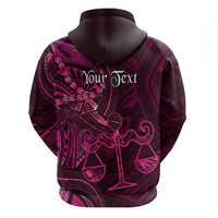 Personalised Polynesia Zodiac Libra Hoodie Galaxy Polynesian Pattern Chest Tattoo Style