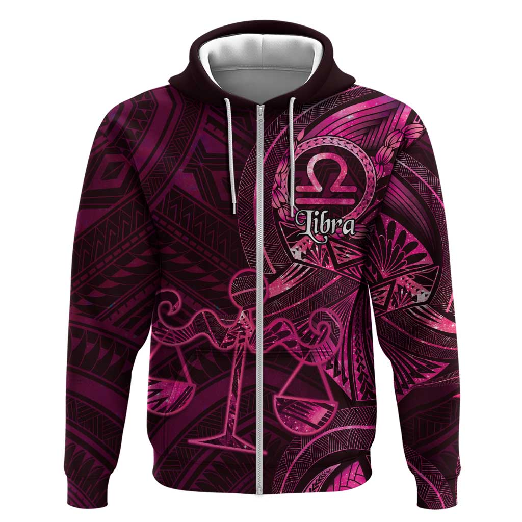 Personalised Polynesia Zodiac Libra Hoodie Galaxy Polynesian Pattern Chest Tattoo Style