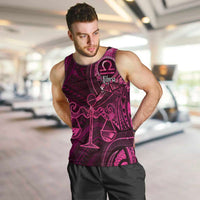 Personalised Polynesia Zodiac Libra Men Tank Top Galaxy Polynesian Pattern Chest Tattoo Style LT14 Pink - Polynesian Pride