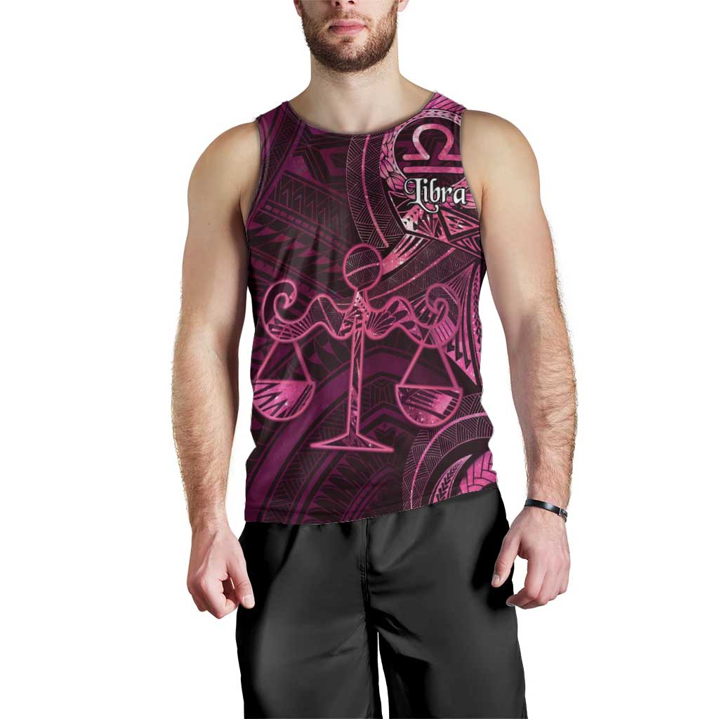 Personalised Polynesia Zodiac Libra Men Tank Top Galaxy Polynesian Pattern Chest Tattoo Style LT14 - Polynesian Pride