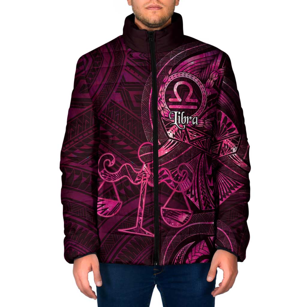 Personalised Polynesia Zodiac Libra Padded Jacket Galaxy Polynesian Pattern Chest Tattoo Style