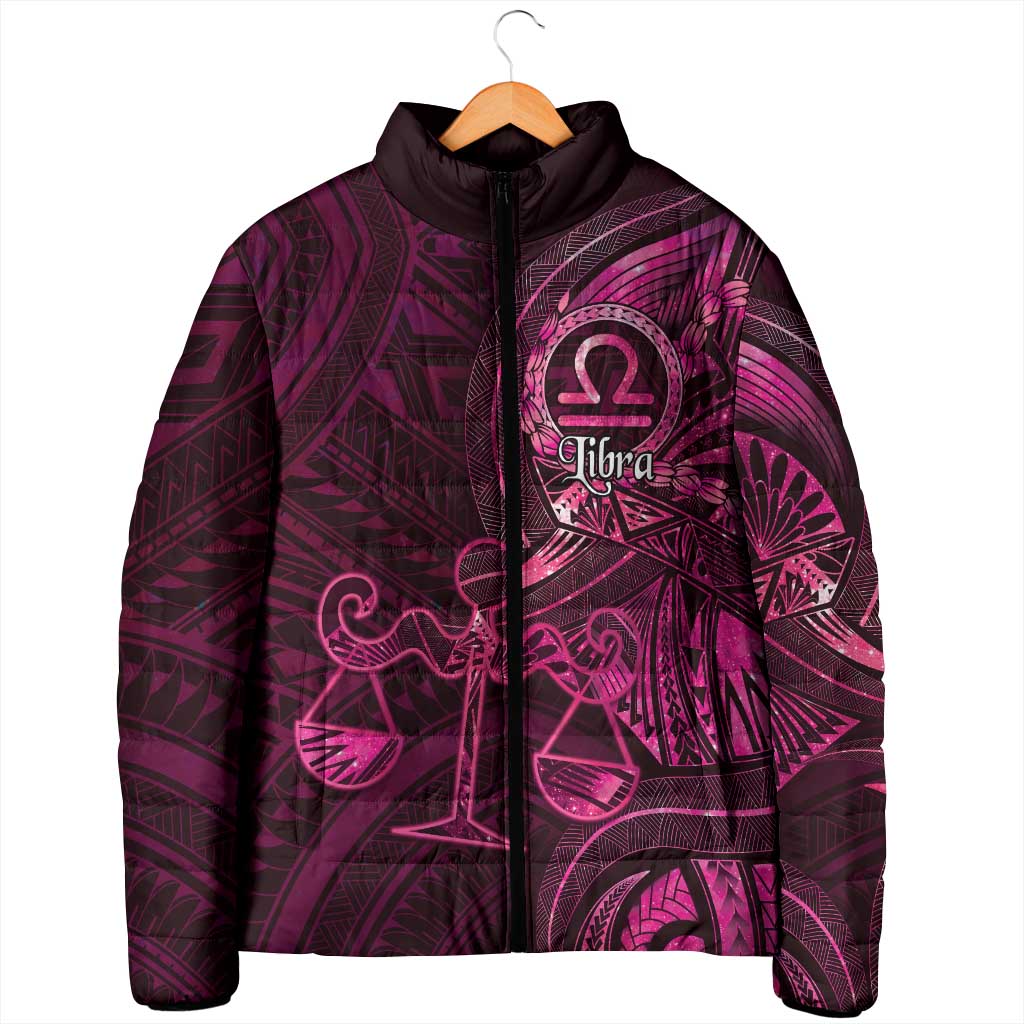 Personalised Polynesia Zodiac Libra Padded Jacket Galaxy Polynesian Pattern Chest Tattoo Style