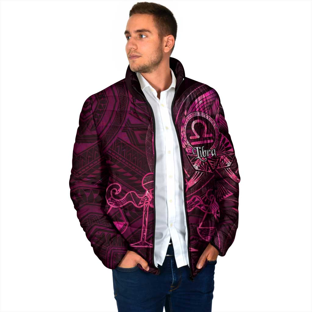 Personalised Polynesia Zodiac Libra Padded Jacket Galaxy Polynesian Pattern Chest Tattoo Style