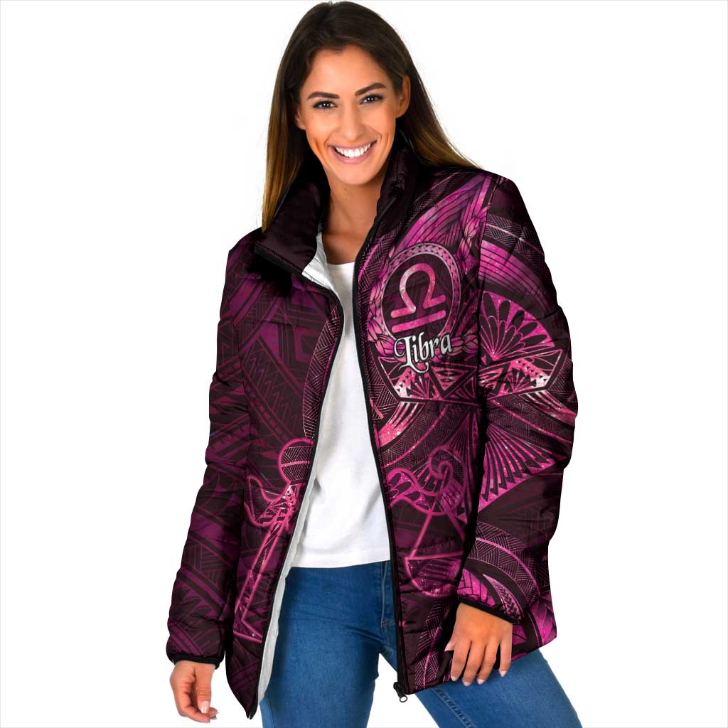 Personalised Polynesia Zodiac Libra Padded Jacket Galaxy Polynesian Pattern Chest Tattoo Style
