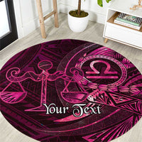 Personalised Polynesia Zodiac Libra Round Carpet Galaxy Polynesian Pattern Chest Tattoo Style