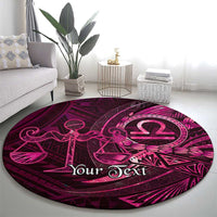 Personalised Polynesia Zodiac Libra Round Carpet Galaxy Polynesian Pattern Chest Tattoo Style
