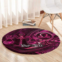 Personalised Polynesia Zodiac Libra Round Carpet Galaxy Polynesian Pattern Chest Tattoo Style