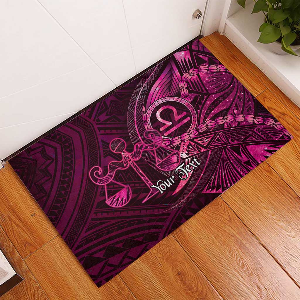 Personalised Polynesia Zodiac Libra Rubber Doormat Galaxy Polynesian Pattern Chest Tattoo Style LT14 - Polynesian Pride