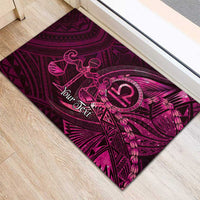 Personalised Polynesia Zodiac Libra Rubber Doormat Galaxy Polynesian Pattern Chest Tattoo Style LT14 - Polynesian Pride
