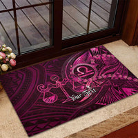 Personalised Polynesia Zodiac Libra Rubber Doormat Galaxy Polynesian Pattern Chest Tattoo Style LT14 - Polynesian Pride