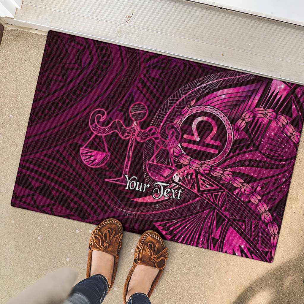 Personalised Polynesia Zodiac Libra Rubber Doormat Galaxy Polynesian Pattern Chest Tattoo Style LT14 - Polynesian Pride