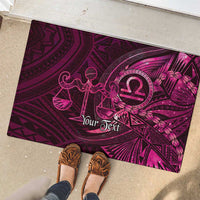 Personalised Polynesia Zodiac Libra Rubber Doormat Galaxy Polynesian Pattern Chest Tattoo Style LT14 - Polynesian Pride