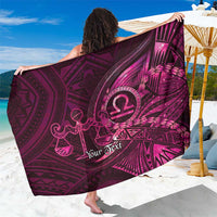 Personalised Polynesia Zodiac Libra Sarong Galaxy Polynesian Pattern Chest Tattoo Style LT14 One Size 44 x 66 inches Pink - Polynesian Pride