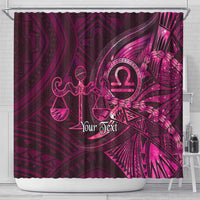 Personalised Polynesia Zodiac Libra Shower Curtain Galaxy Polynesian Pattern Chest Tattoo Style LT14 - Polynesian Pride