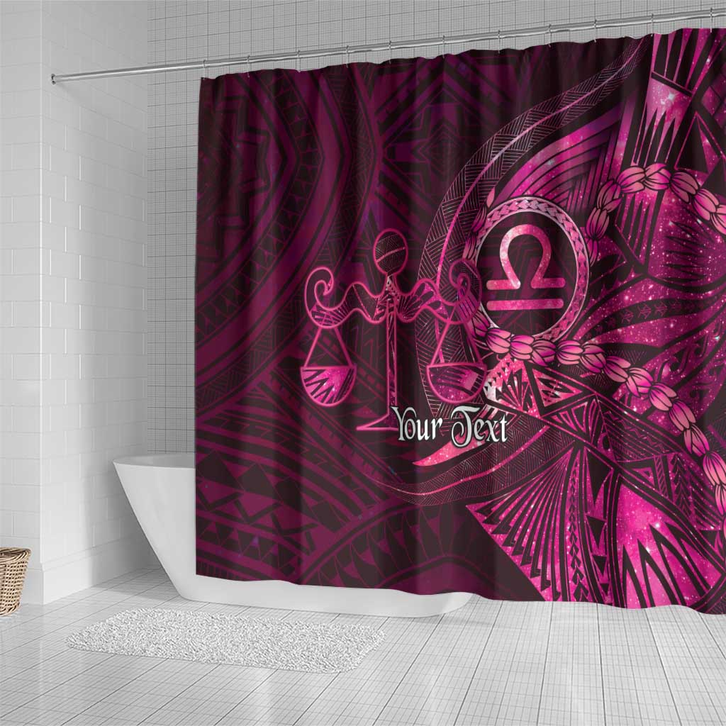 Personalised Polynesia Zodiac Libra Shower Curtain Galaxy Polynesian Pattern Chest Tattoo Style LT14 - Polynesian Pride