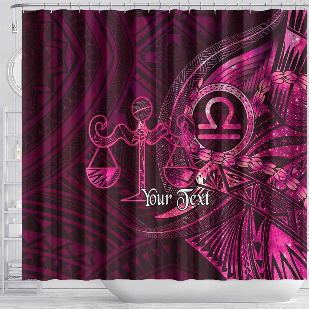 Personalised Polynesia Zodiac Libra Shower Curtain Galaxy Polynesian Pattern Chest Tattoo Style LT14 - Polynesian Pride