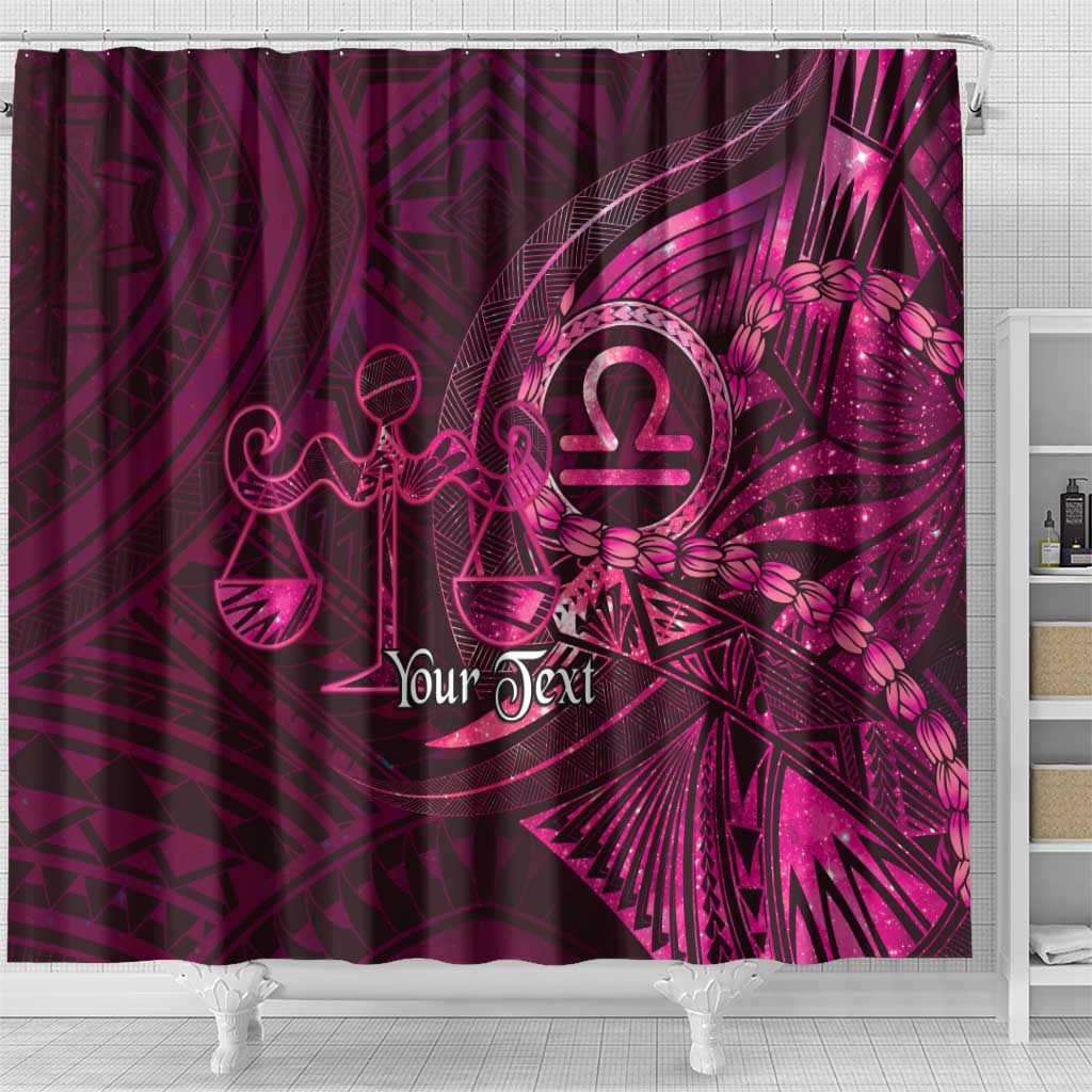 Personalised Polynesia Zodiac Libra Shower Curtain Galaxy Polynesian Pattern Chest Tattoo Style LT14 - Polynesian Pride