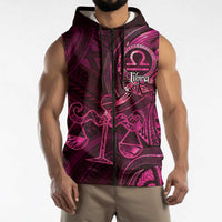Personalised Polynesia Zodiac Libra Sleeveless Zip Hoodie Galaxy Polynesian Pattern Chest Tattoo Style