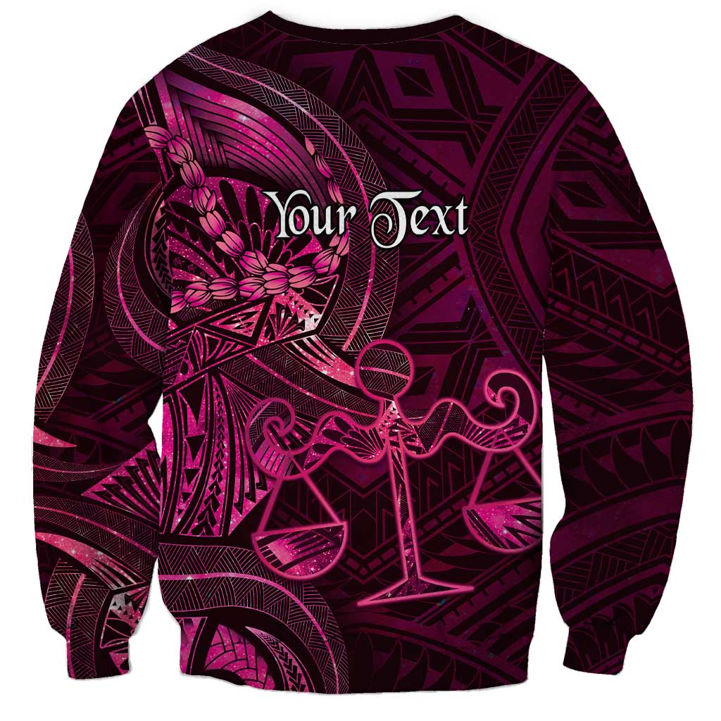 Personalised Polynesia Zodiac Libra Sweatshirt Galaxy Polynesian Pattern Chest Tattoo Style