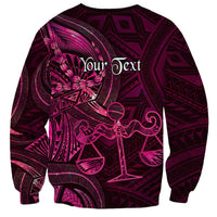 Personalised Polynesia Zodiac Libra Sweatshirt Galaxy Polynesian Pattern Chest Tattoo Style