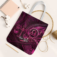 Personalised Polynesia Zodiac Libra Tote Bag Galaxy Polynesian Pattern Chest Tattoo Style LT14 White Strap One Size Pink - Polynesian Pride