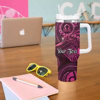 Personalised Polynesia Zodiac Libra Tumbler With Handle Galaxy Polynesian Pattern Chest Tattoo Style
