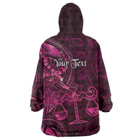 Personalised Polynesia Zodiac Libra Wearable Blanket Hoodie Galaxy Polynesian Pattern Chest Tattoo Style LT14 - Polynesian Pride