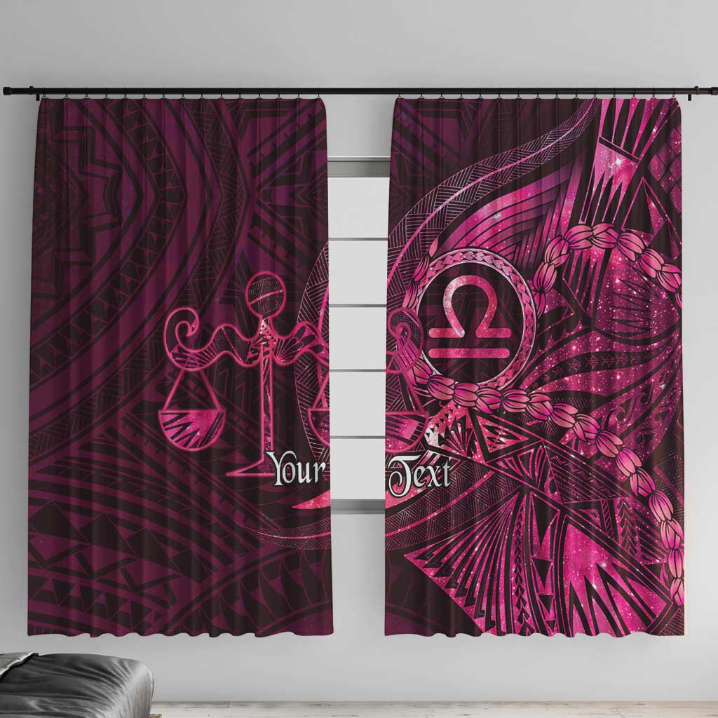 Personalised Polynesia Zodiac Libra Window Curtain Galaxy Polynesian Pattern Chest Tattoo Style