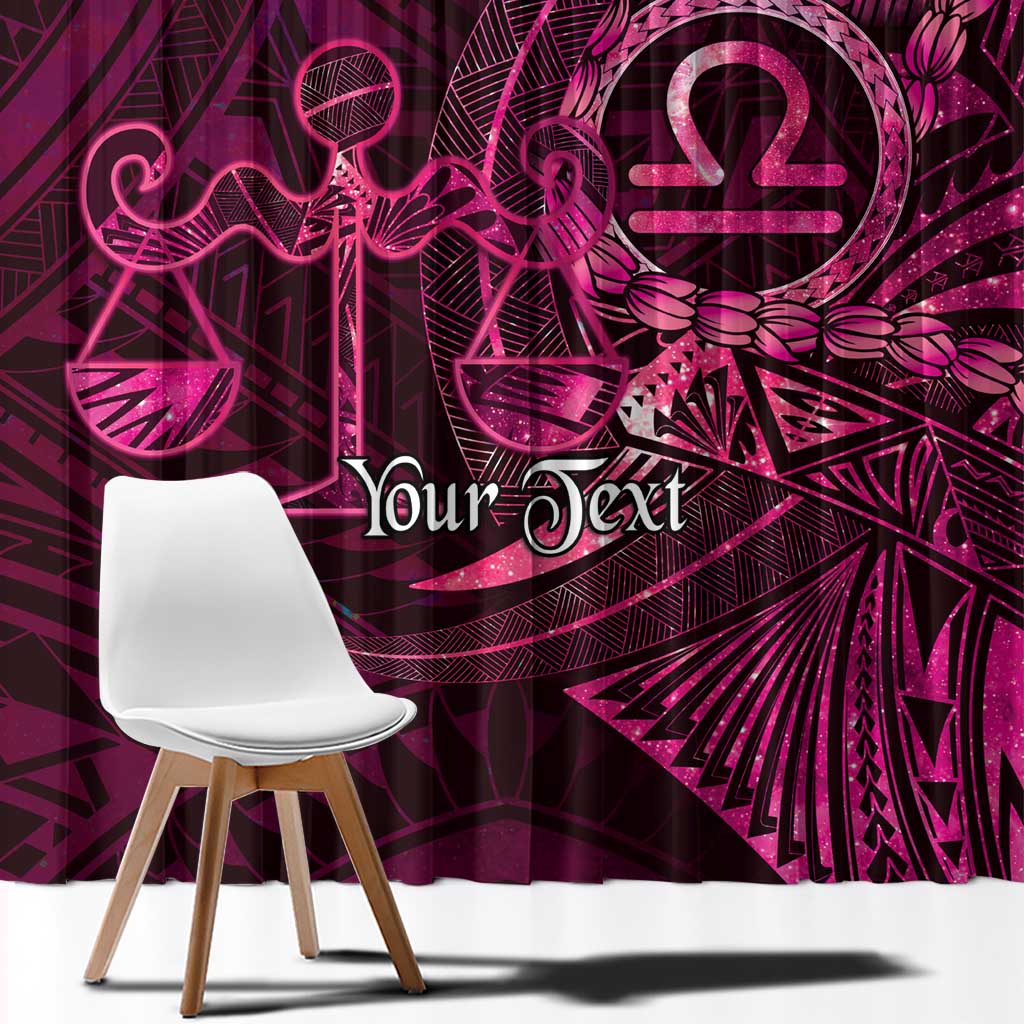Personalised Polynesia Zodiac Libra Window Curtain Galaxy Polynesian Pattern Chest Tattoo Style