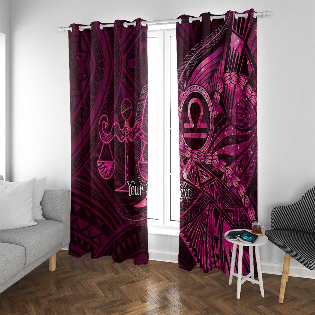 Personalised Polynesia Zodiac Libra Window Curtain Galaxy Polynesian Pattern Chest Tattoo Style