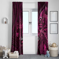 Personalised Polynesia Zodiac Libra Window Curtain Galaxy Polynesian Pattern Chest Tattoo Style