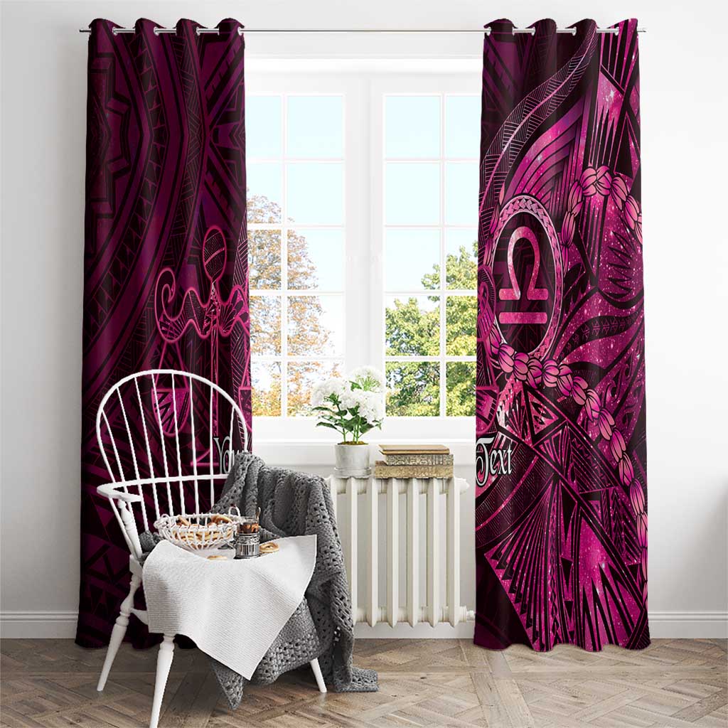 Personalised Polynesia Zodiac Libra Window Curtain Galaxy Polynesian Pattern Chest Tattoo Style