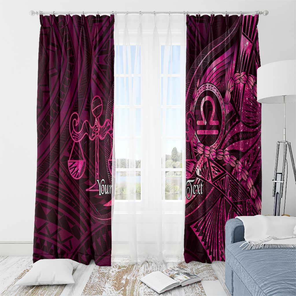 Personalised Polynesia Zodiac Libra Window Curtain Galaxy Polynesian Pattern Chest Tattoo Style