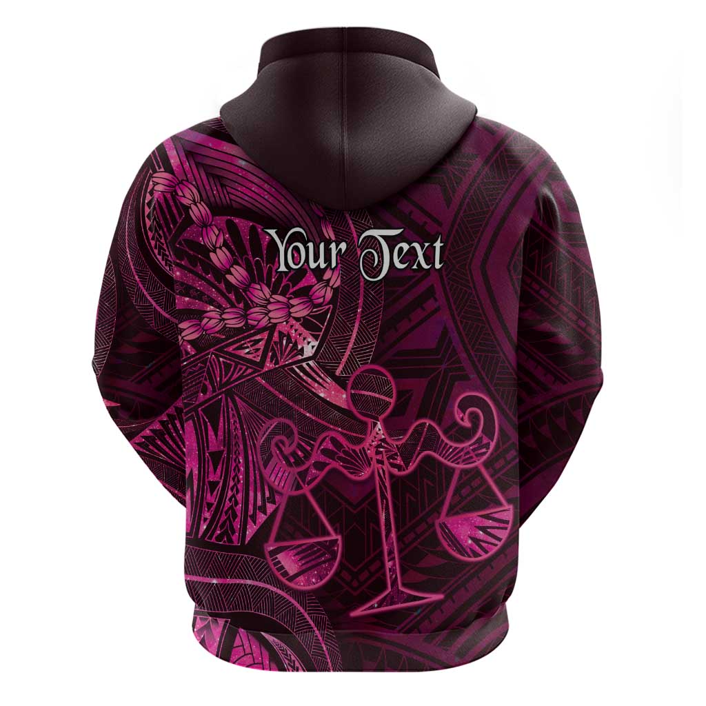 Personalised Polynesia Zodiac Libra Zip Hoodie Galaxy Polynesian Pattern Chest Tattoo Style