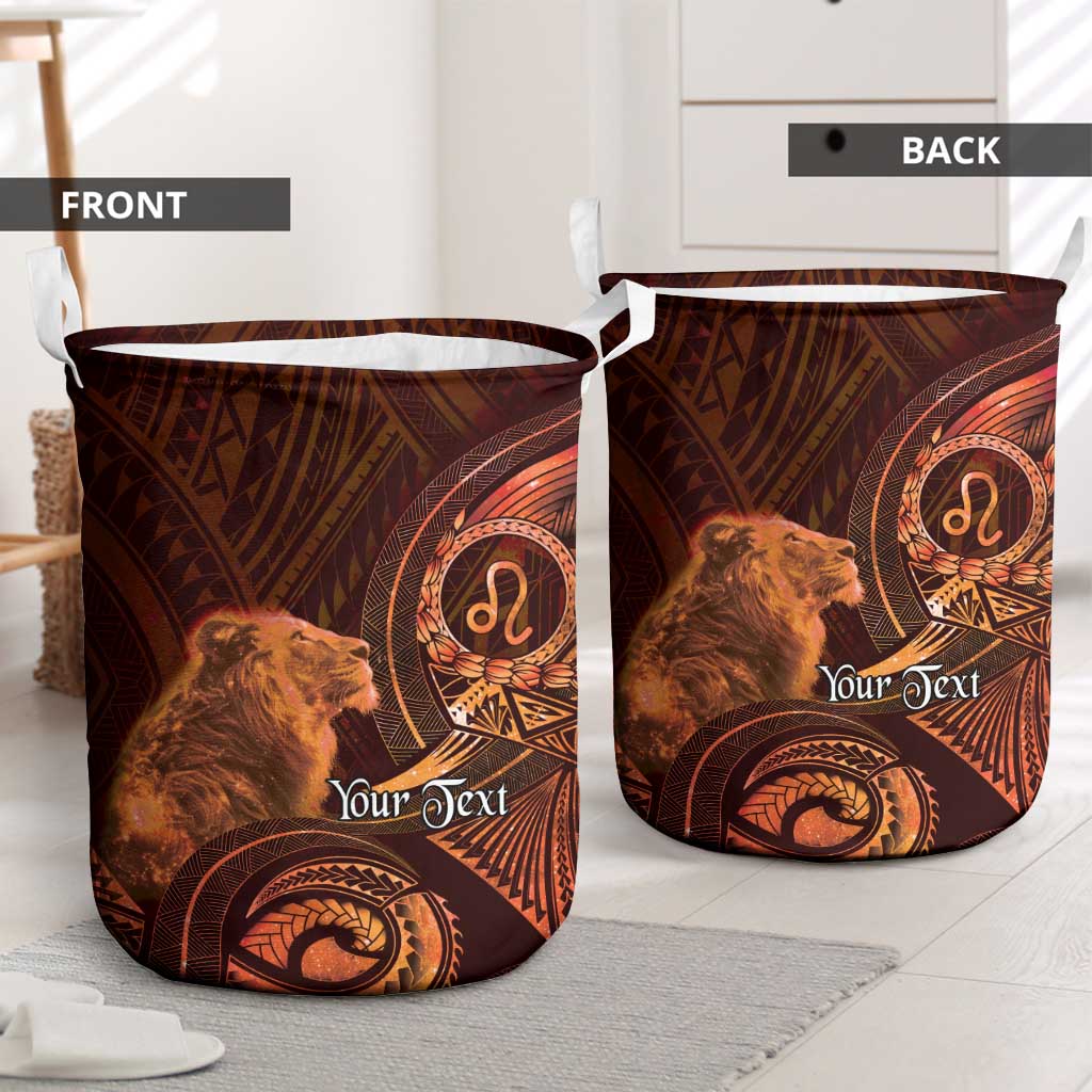 Personalised Polynesia Zodiac Leo Laundry Basket Galaxy Polynesian Pattern Chest Tattoo Style LT14 - Polynesian Pride