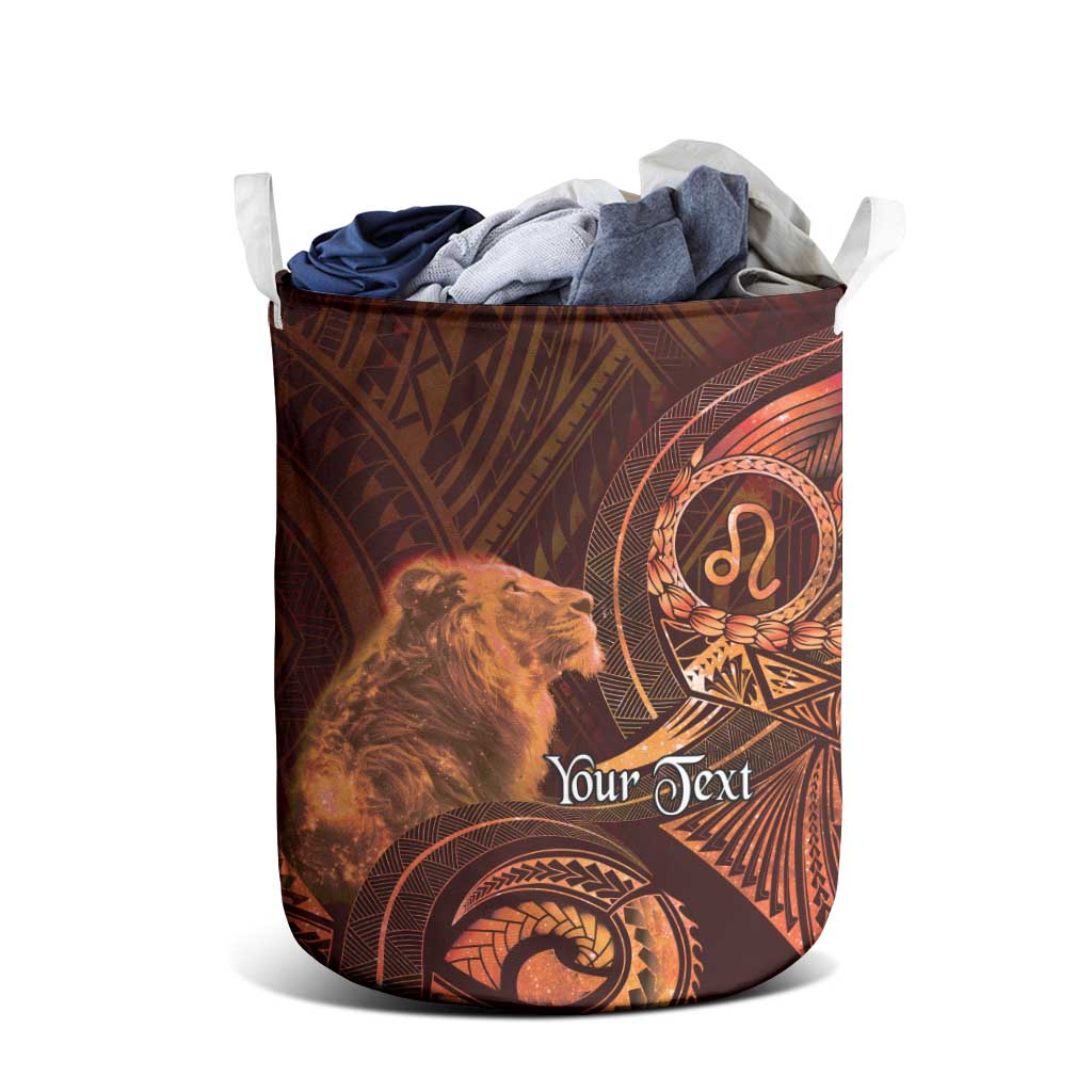 Personalised Polynesia Zodiac Leo Laundry Basket Galaxy Polynesian Pattern Chest Tattoo Style LT14 - Polynesian Pride