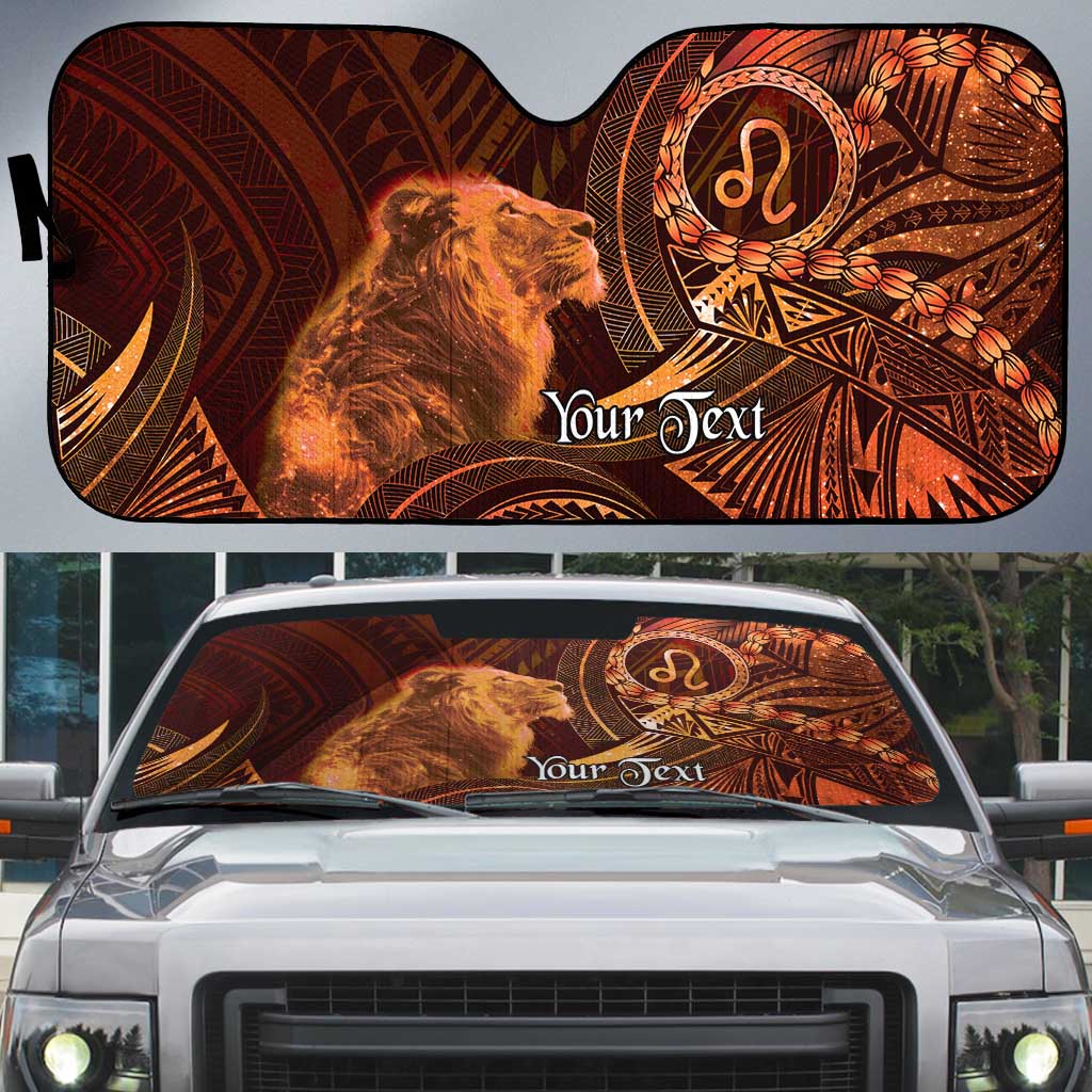 Personalised Polynesia Zodiac Leo Auto Sun Shade Galaxy Polynesian Pattern Chest Tattoo Style LT14 Orange - Polynesian Pride