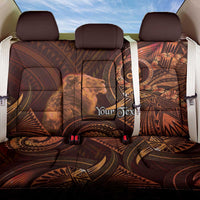 Personalised Polynesia Zodiac Leo Back Car Seat Cover Galaxy Polynesian Pattern Chest Tattoo Style LT14 One Size Orange - Polynesian Pride