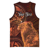 Personalised Polynesia Zodiac Leo Basketball Jersey Galaxy Polynesian Pattern Chest Tattoo Style LT14 - Polynesian Pride