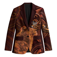Personalised Polynesia Zodiac Leo Blazer Galaxy Polynesian Pattern Chest Tattoo Style LT14 Unisex Orange - Polynesian Pride