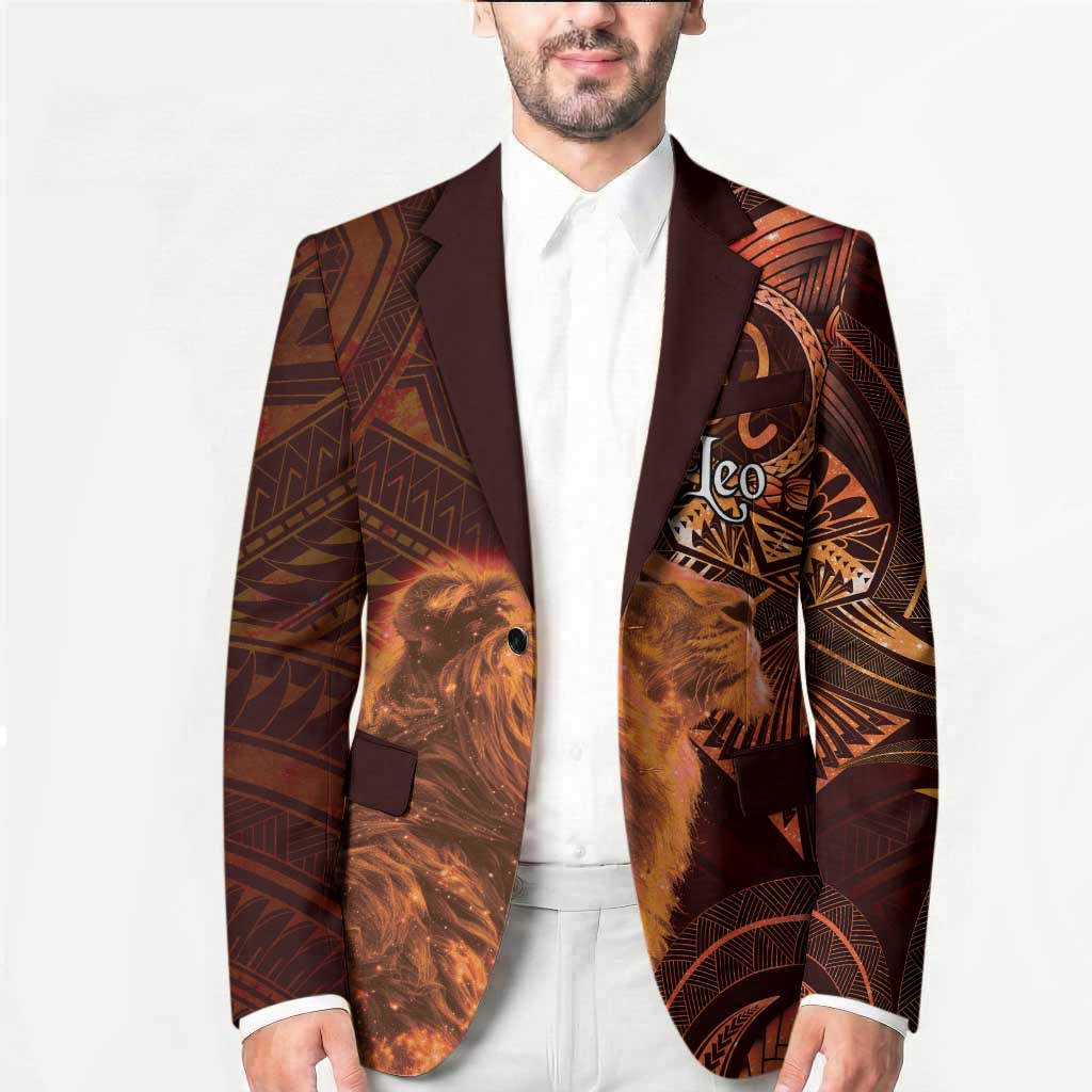 Personalised Polynesia Zodiac Leo Blazer Galaxy Polynesian Pattern Chest Tattoo Style LT14 - Polynesian Pride